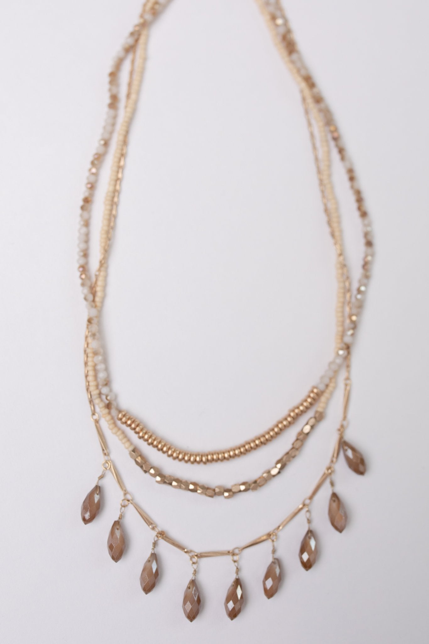Droplets Of Crystal Layered Necklace