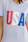 Born In The USA Graphic Tee In Baby Blue
