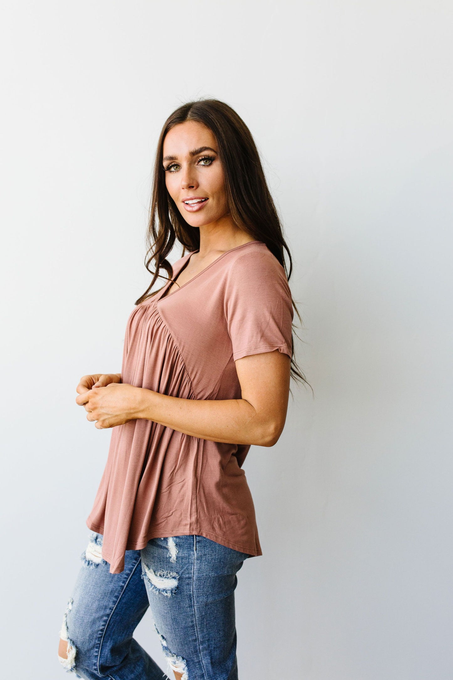 Bamboo Knit Top In Ginger