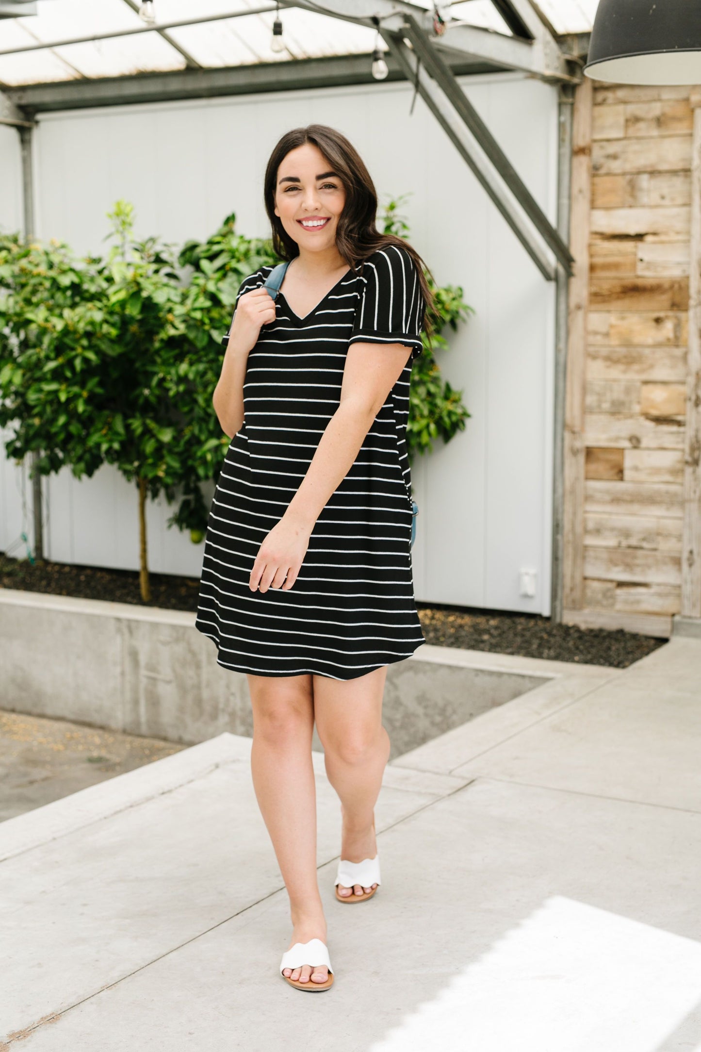 Just Skating By Striped T-Shirt Dress