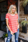 Play Day Coral Striped Top