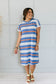 Sunny Day Striped T-Shirt Dress In Blue