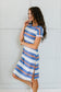 Sunny Day Striped T-Shirt Dress In Blue